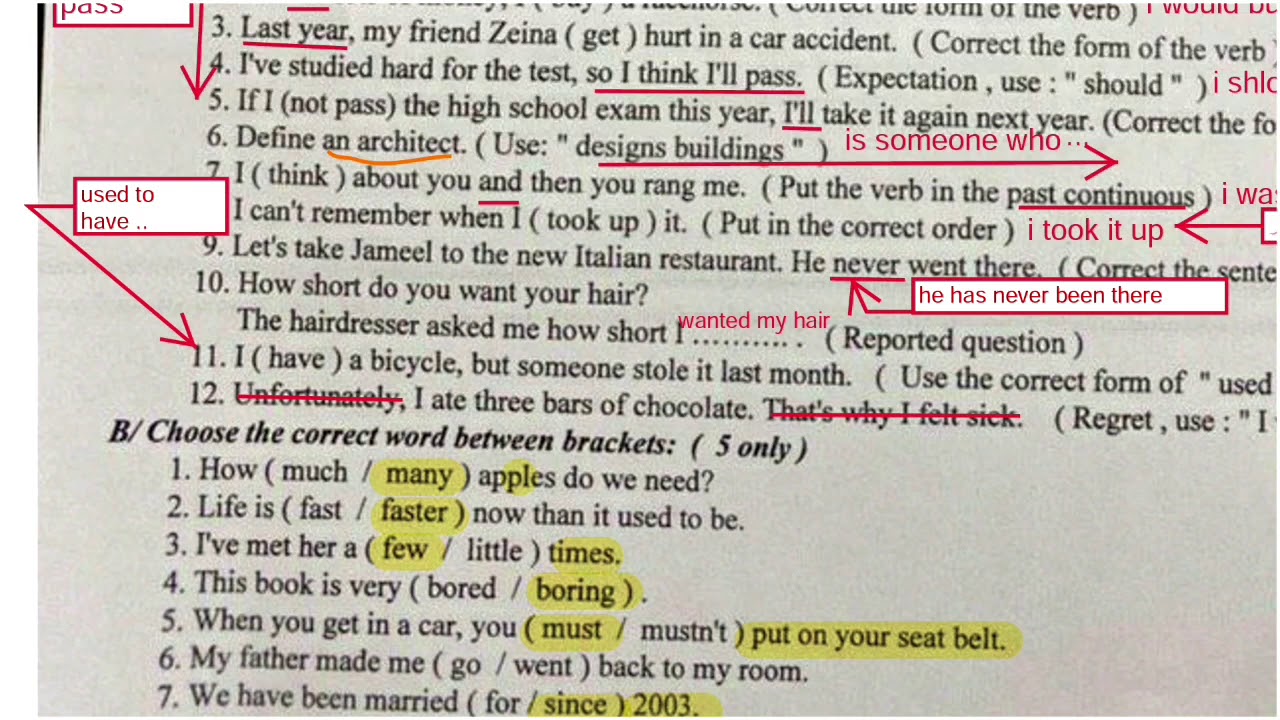 حل اسئلة الانكليزي للسادس العلمي التمهيدي 2020