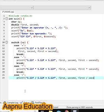 make a simple calculator using switch case in c program #shorts # ...