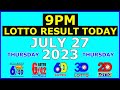 9pm Lotto Result Today July 27 2023 (Thursday)