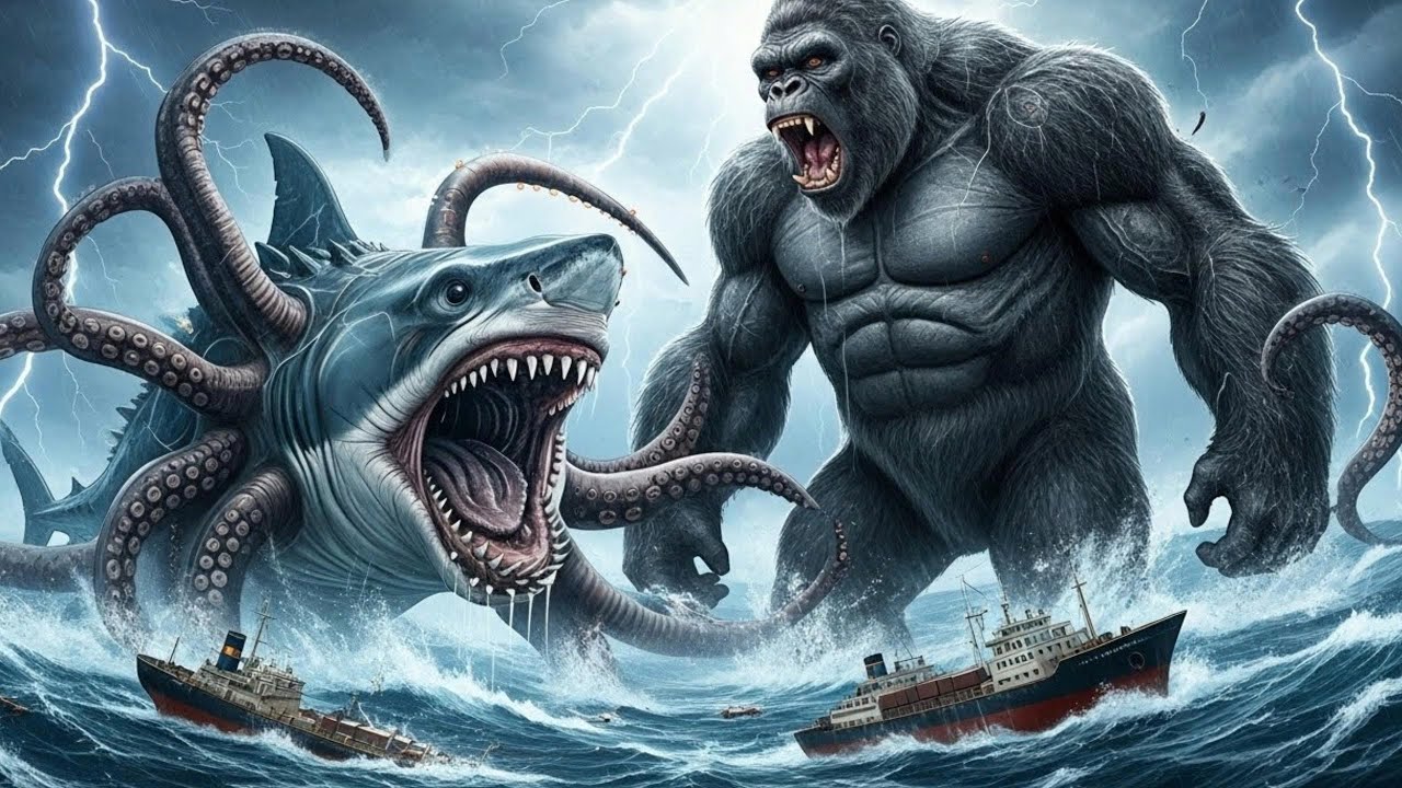 Kong vs. Mutant Megalodon: The Epic Battle of the Deep Sea