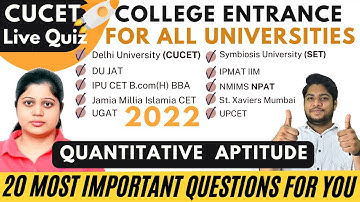 CUCET DUCET IPU CET College Entrance Exam Preparation 2022 | Quantitative Aptitude Ep-3