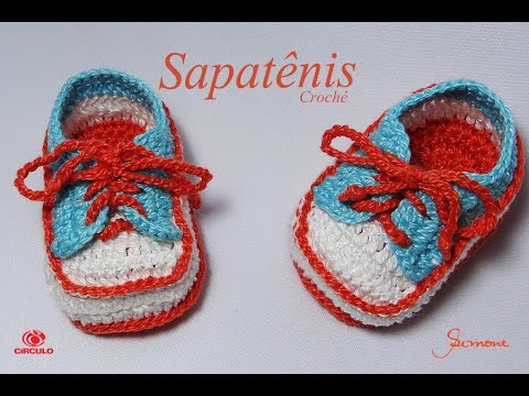 sapatenis de croche para bebe passo a passo