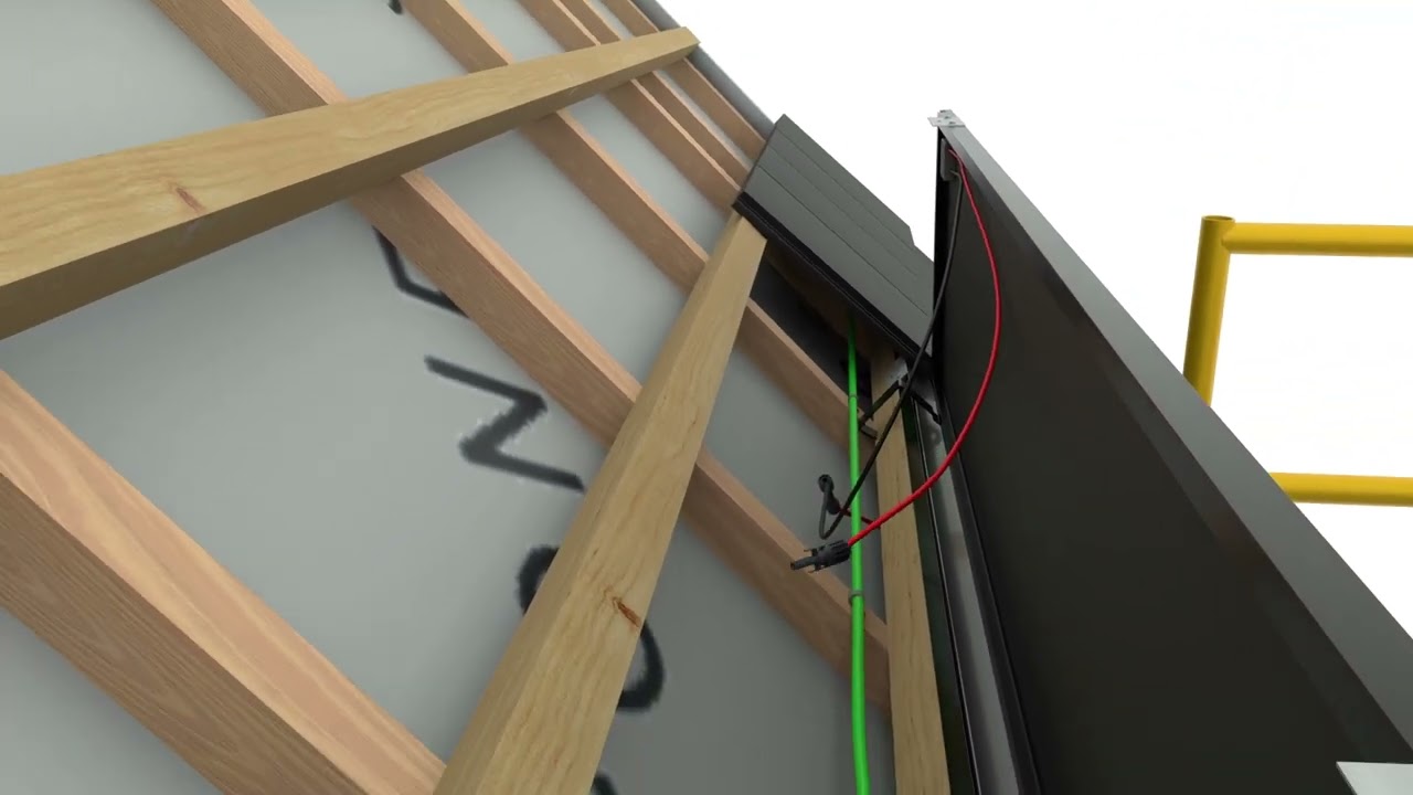 SOLARSTONE Solar Tiled Roof - Installation animation, EU wooden battens