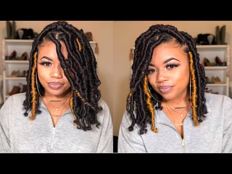 short bohemian locs on medium length hair  no burned ends