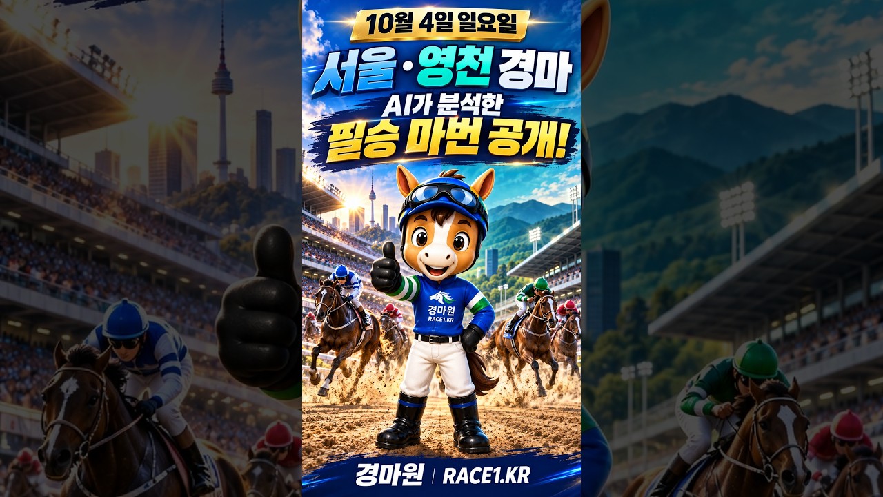 10/4 일요일 서울·영천경마｜AI가 분석한 필승 마번 공개! #경마예상 #ai
