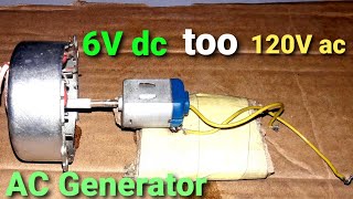 how to make simple generator Using synchronous motor. (6V to 120V)