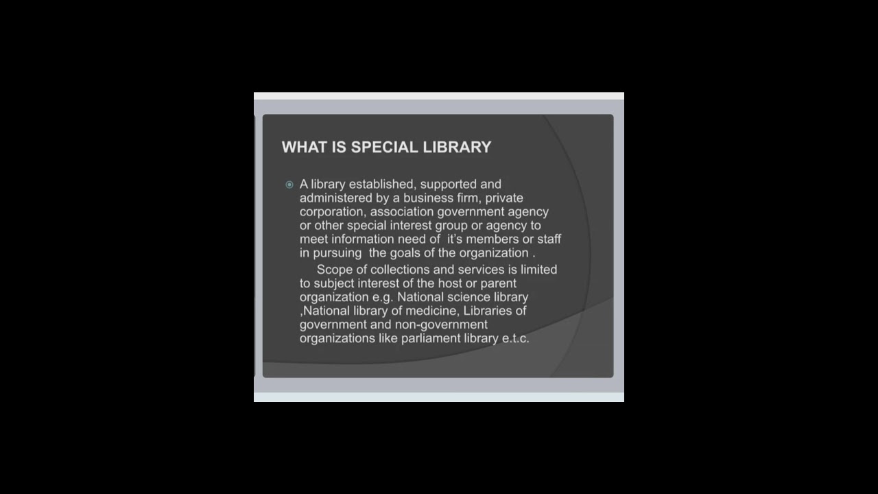 What is SPECIAL LIBRARY? 