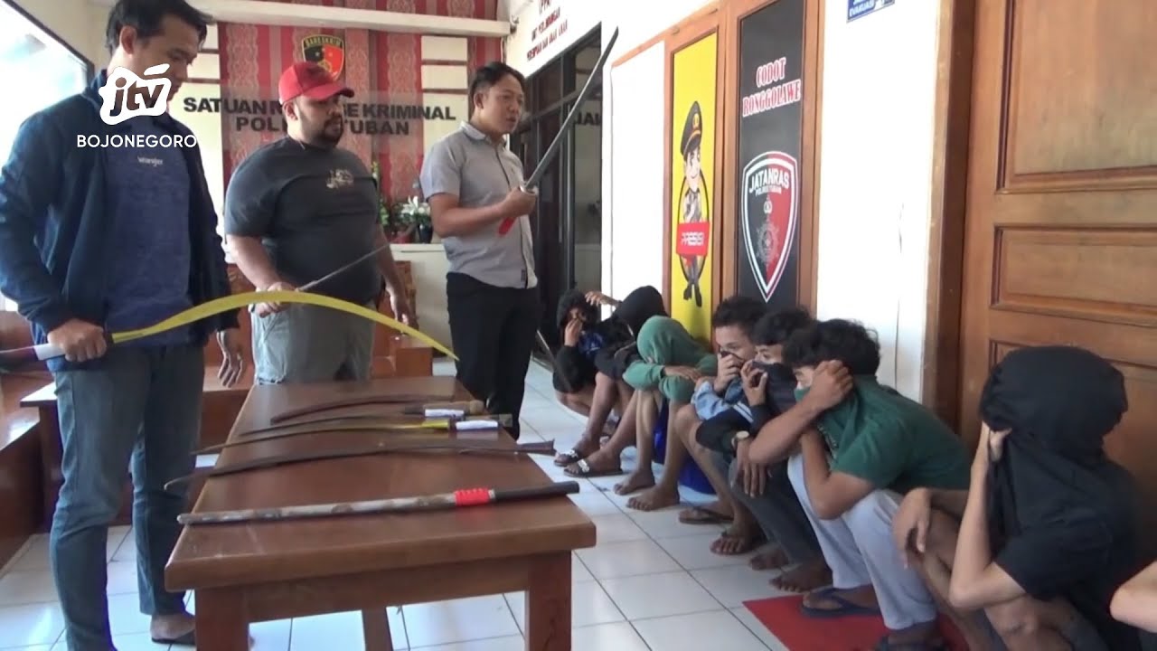 Resahkan Warga, Polres Tuban Bekuk Gangster Viral Bawa Sajam