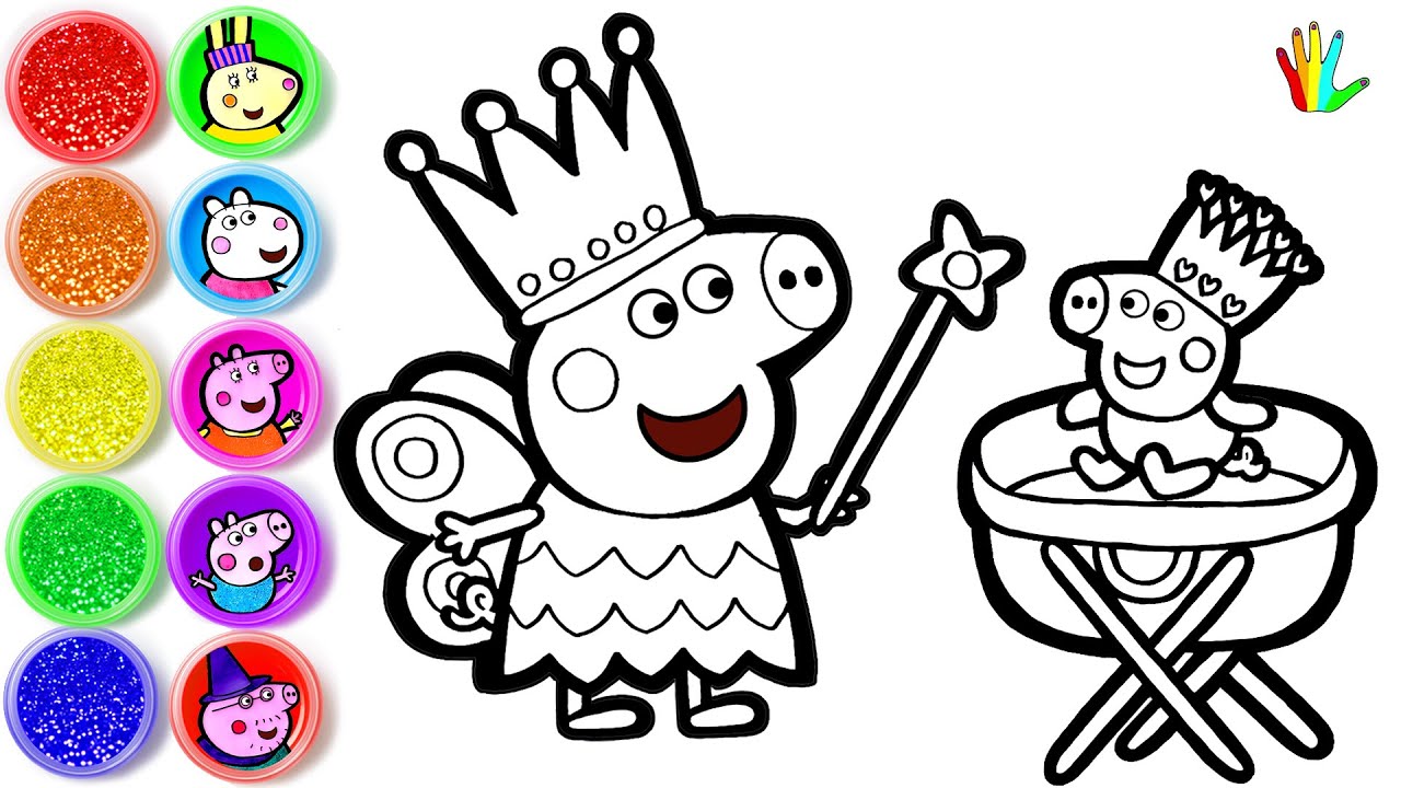 How to draw Peppa and Baby Evie Pig 2 - Peppa and Friends Drawing for kids - Bee Art TV