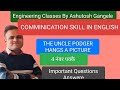 Communication Skill in English The Uncle Poadger Hangs a picture important Questions Answere#English