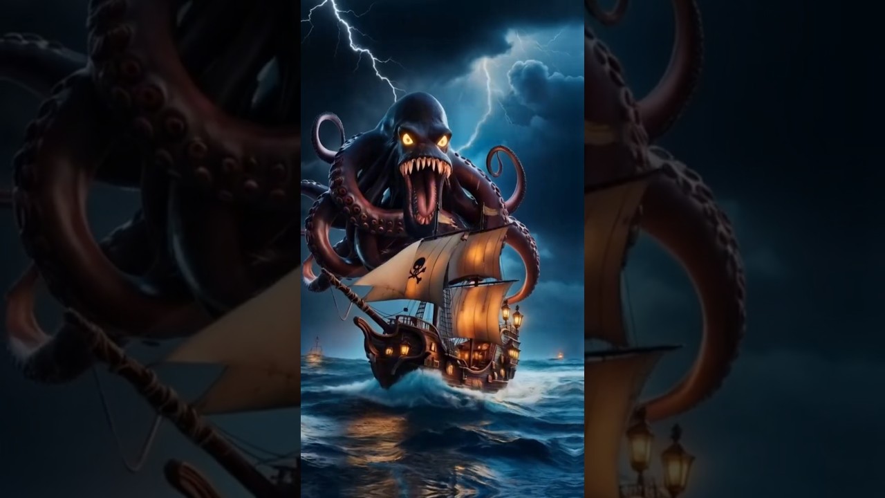 Adorable Cats vs. Giant Kraken – Can Their Pirate Ship Survive?   