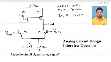 Analog Circuit Design Engineer interview_ find small signal  voltage gain || Amit Bar