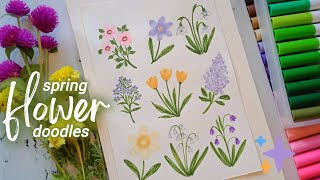 Simple Spring Flower Doodles | Step by Step Tutorial