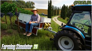 ETRURIA FS25 #106 - IL CARRELLO PER LA RACCOLTA MANUALE DELL'UVA - GAMEPLAY ITA screenshot 2