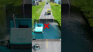 Dump trucks crossing huge water pit #31 | #carsvsstairs #beamng #carsvsrpothole #beamngpotholes