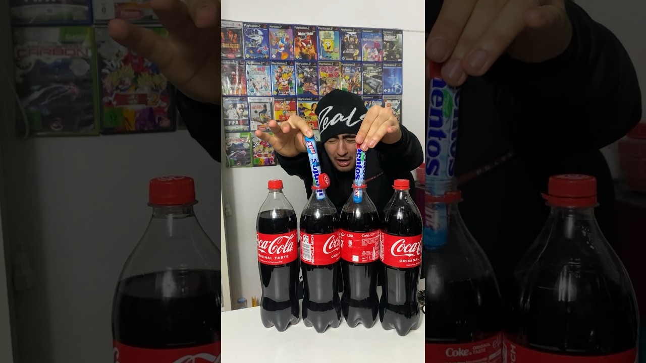 4x Cola Mentos Experiment 😎 
