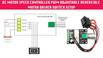 DC Motor Speed Controller PWM Adjustable Reversible Motor Driver Switch setup