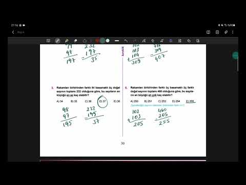 Doğal Sayılarla İlgili Problemler /Test - 10 (Karekök Yayınları 0'dan Sınava TYT Soru Bankası)