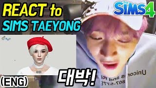 (Eng)심즈 태용을 본 실제 태용의 반응 Taeyong React to Sims Taeyong [심즈4/Sims 4] 심즈아무나