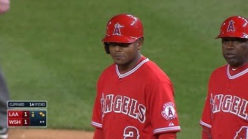 Aybar singles in Pujols to tie the game at 1