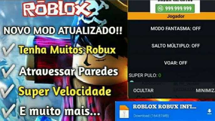 TESTEI O MELHOR MOD MENU PARA ROBLOX APK MOD MENU ATUALIZADO, ROBUX INFINITO ?DOWNLOAD MEDIAFIRE?2022 