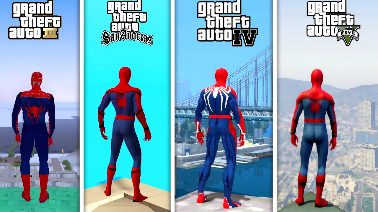 Evolution of SPIDER-MAN in GTA Games (GTA 3 → GTA 5)