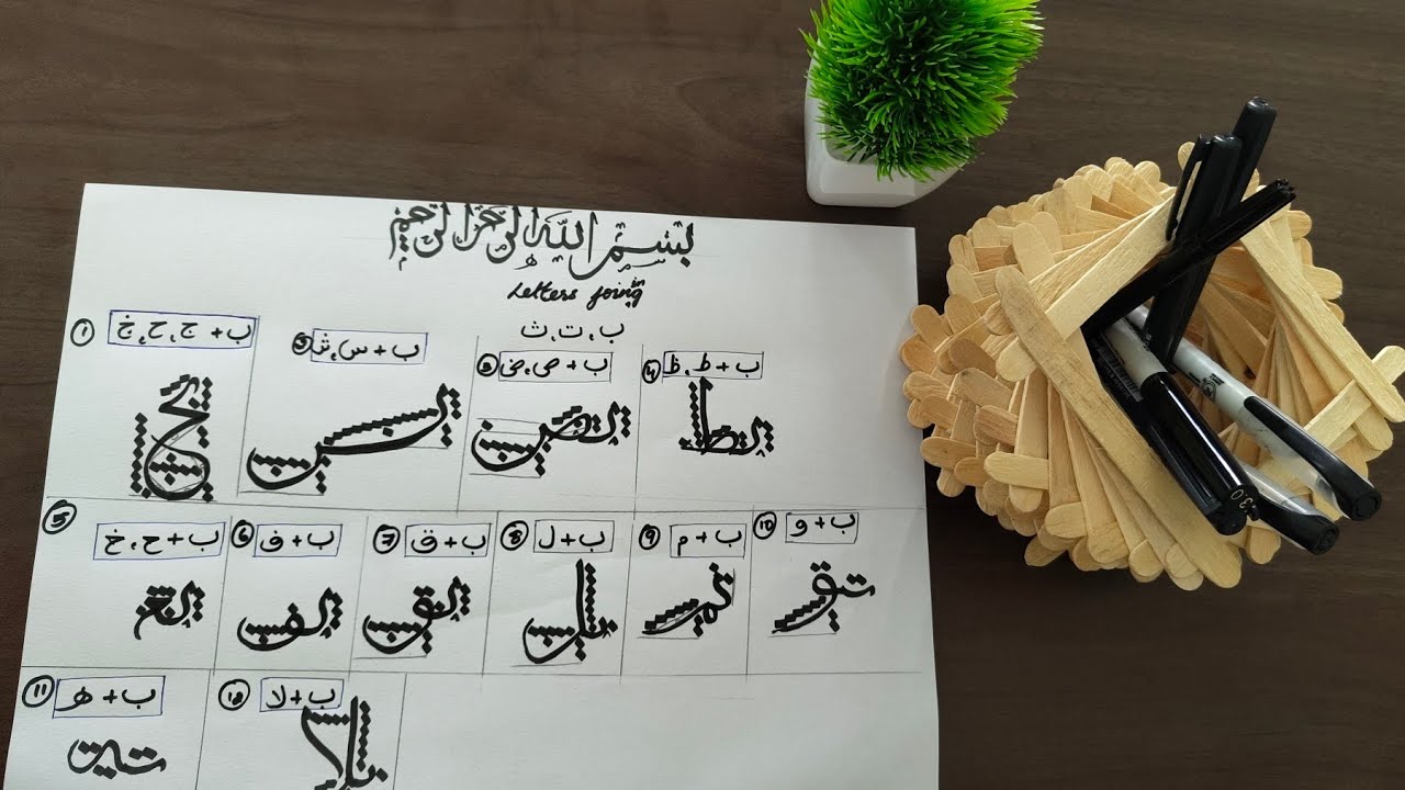 Free online arabic calligraphy class in thuluth script lesson 17