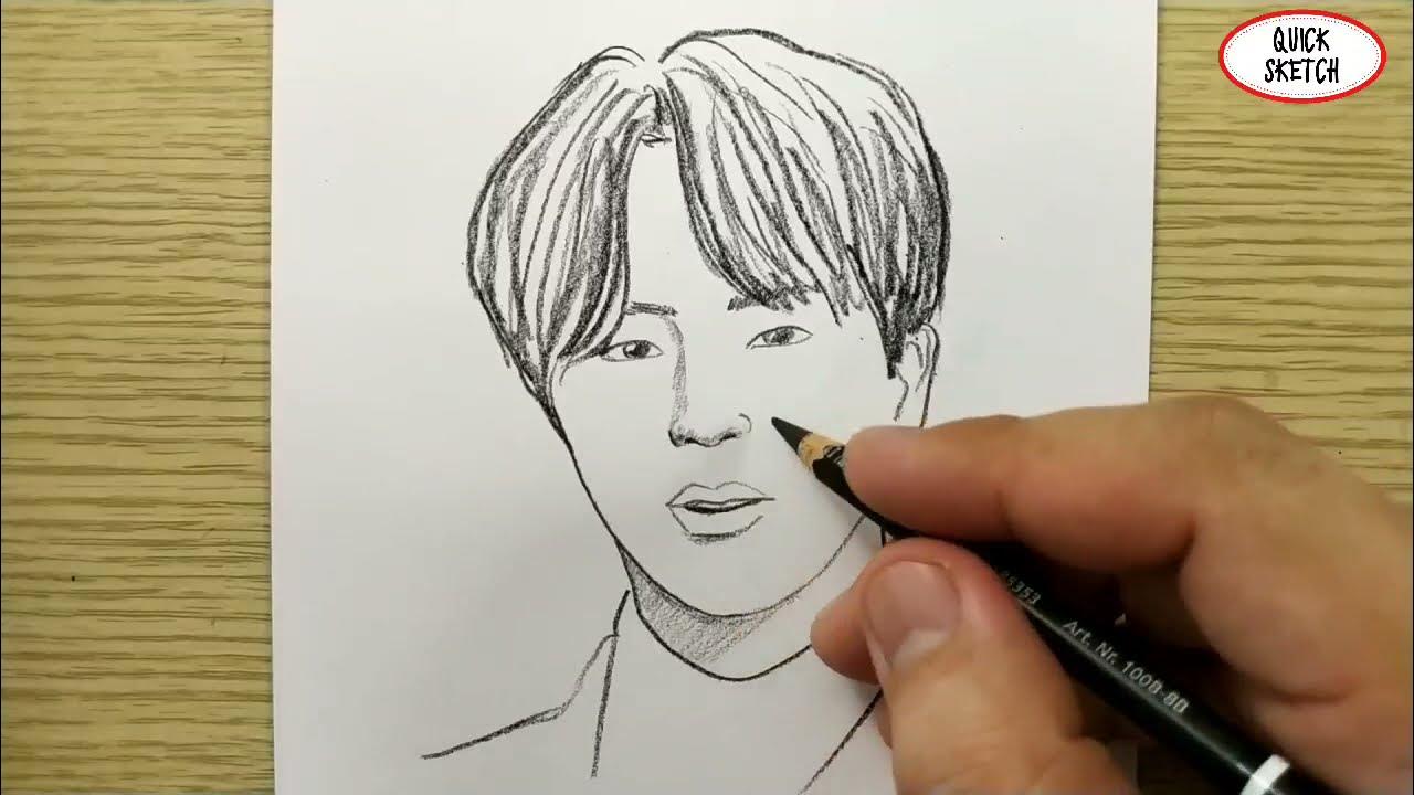 VERY EASY, how to draw jin bts / quick sketch - YouTube