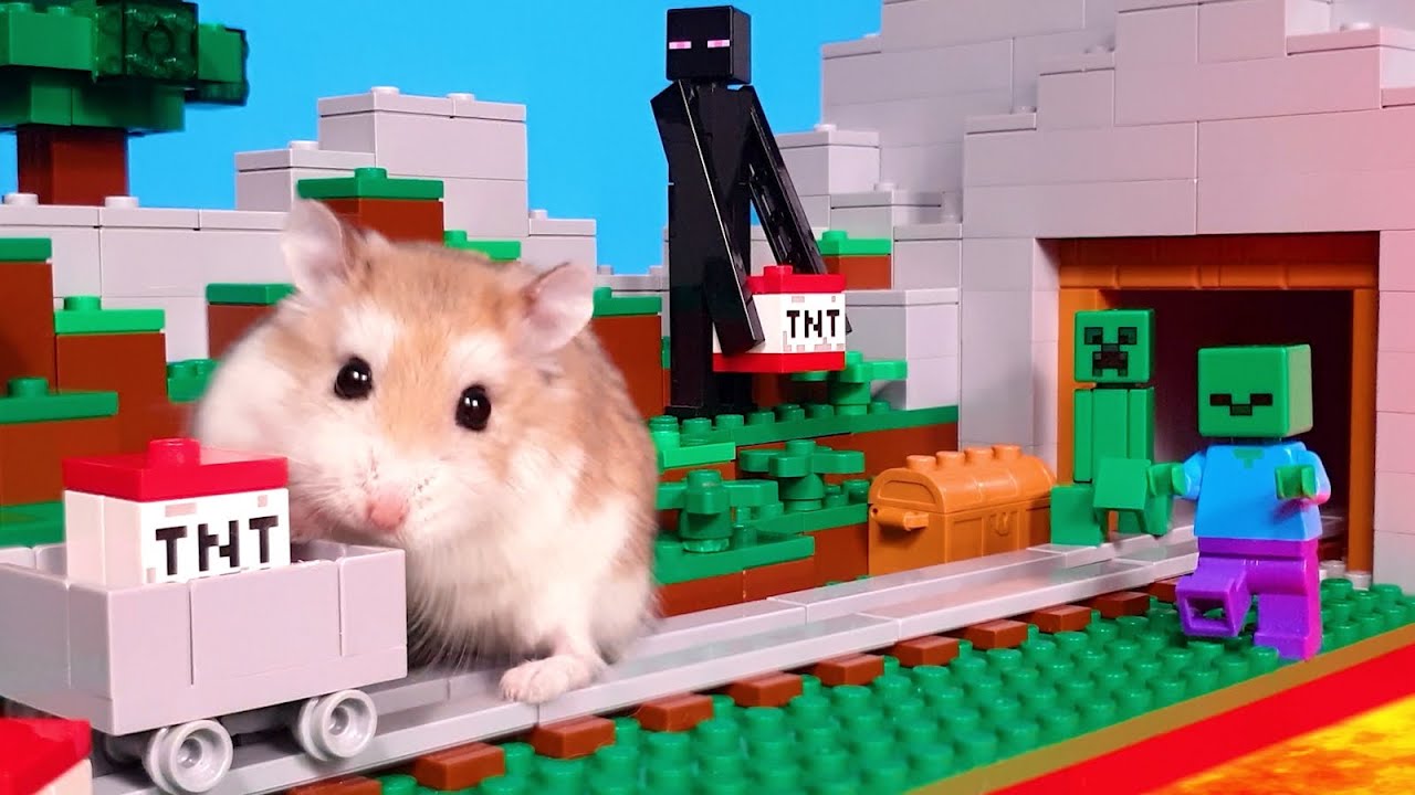 BRAVE HAMSTER vs EVIL CAT in LEGO MINECRAFT MOVIE