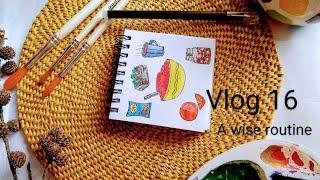 A wise routine to follow | Art Journal with Me | Silent Vlog | Productivity 2020