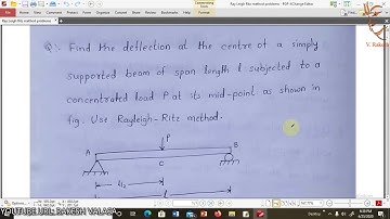 Ray Leigh Ritz method problem no.1