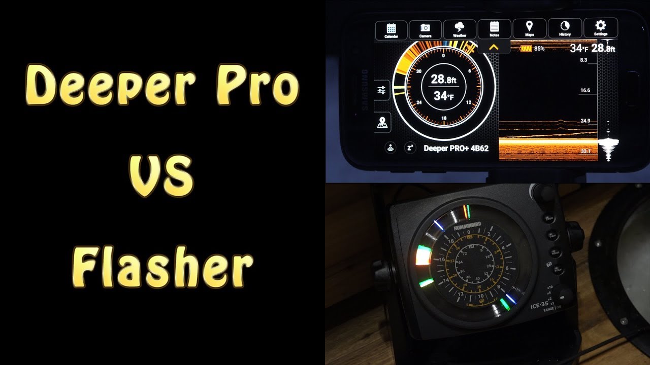 Deeper Pro vs Flasher for Ice Fishing 