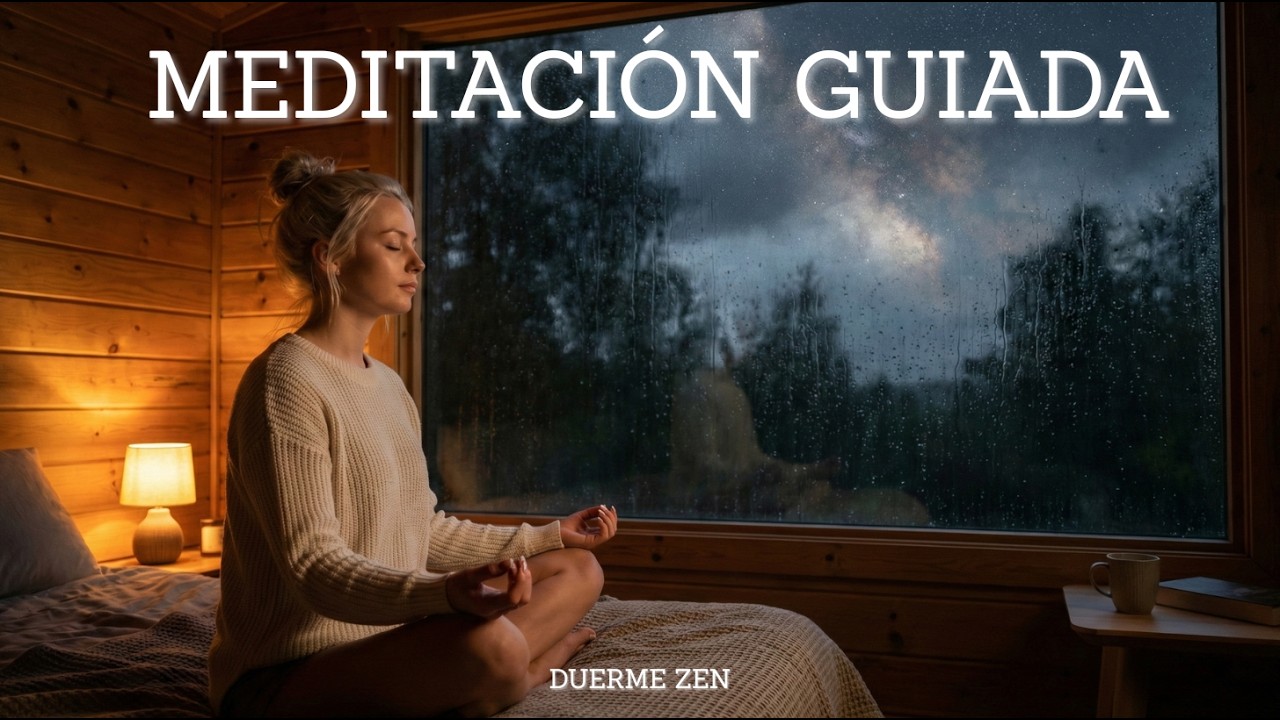 Meditación de Descanso Profundo Bajo la Lluvia Nocturna | Meditación para Dormir Intensamente