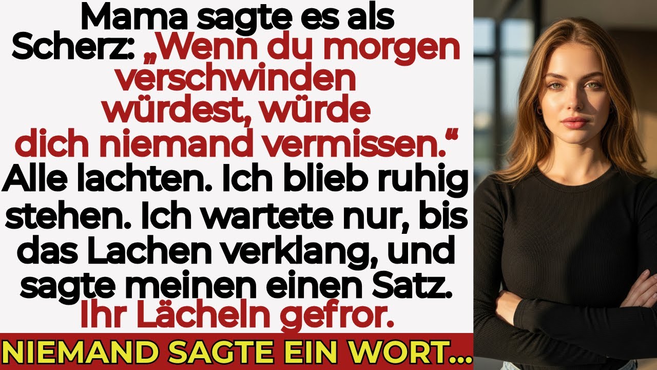 Meine Familie lachte, als meine Mutter sagte „Niemand würde dich vermissen“ — ich war verschwunden.