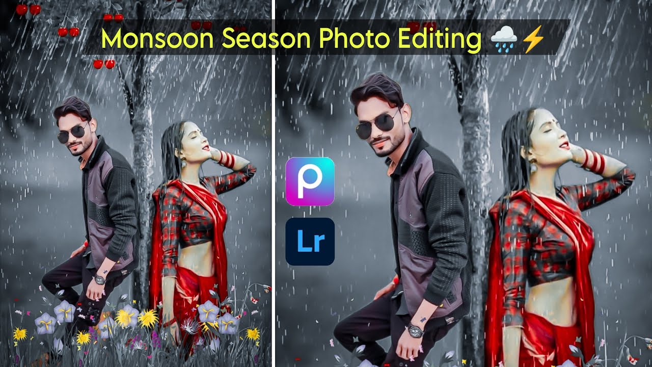 Rainy Season Photo Editing 🌧️⚡ | Picsart Rain Photo Editing | Barish Photo Editing