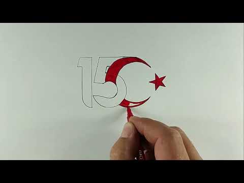 15 Temmuz ve Türk Bayrağı Nasıl Çizilir ? - 15 Temmuz Resmi Nasıl Çizilir ? - 15 Temmuz Darbe Gecesi