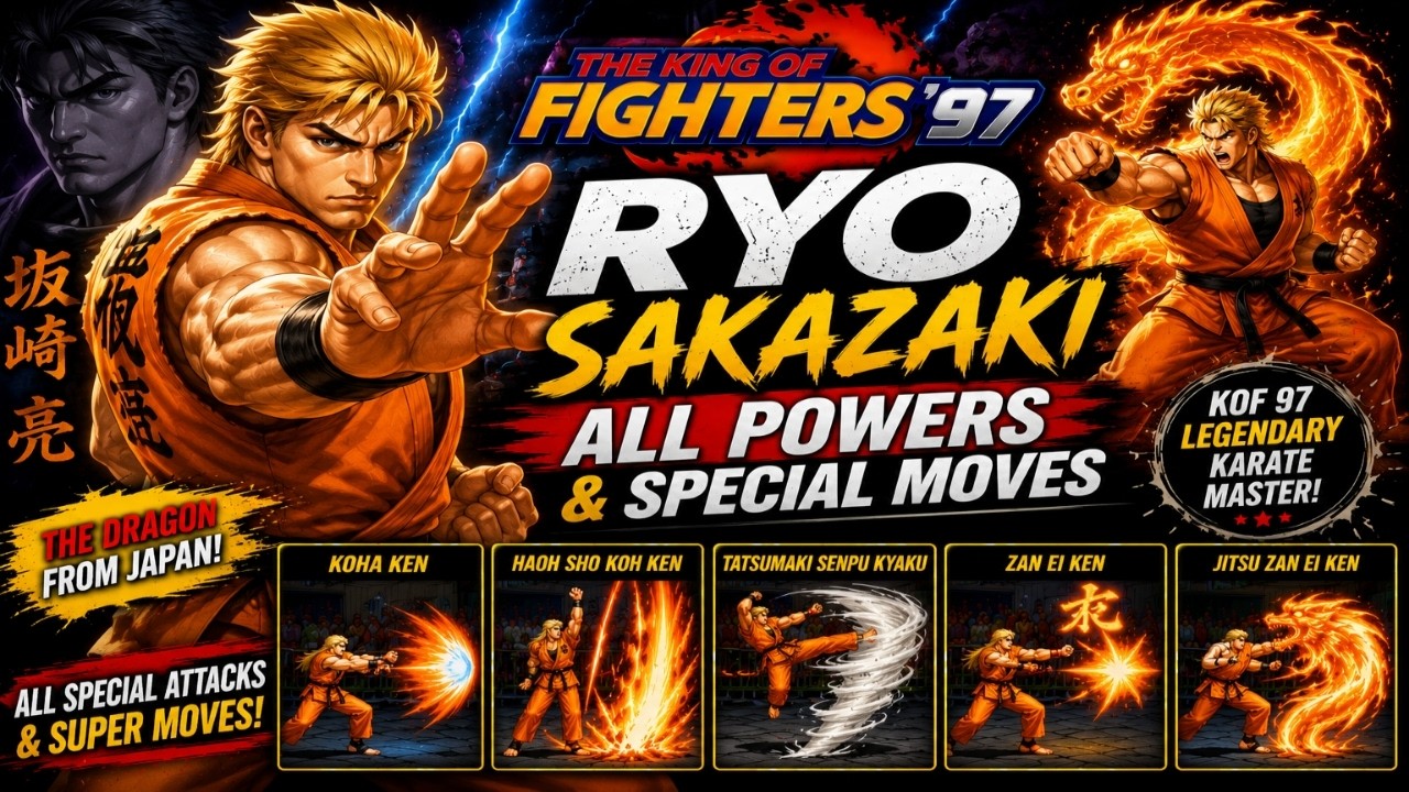 🔥 KOF 97 | Ryo Sakazaki All Powers & Special Moves | Arcade