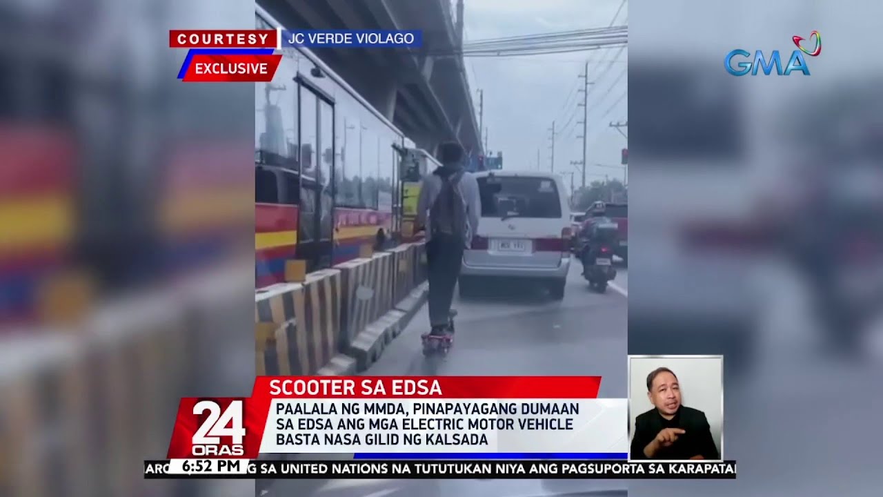 Paalala ng MMDA, pinapayagang dumaan sa EDSA ang mga electric motor vehicle basta nasa... | 24 Oras
