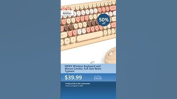 MOFII Wireless Keyboard and Mouse Combo, Full-Size Retro Typewri