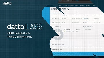 Datto Labs: vSIRIS Installation in VMware Environments