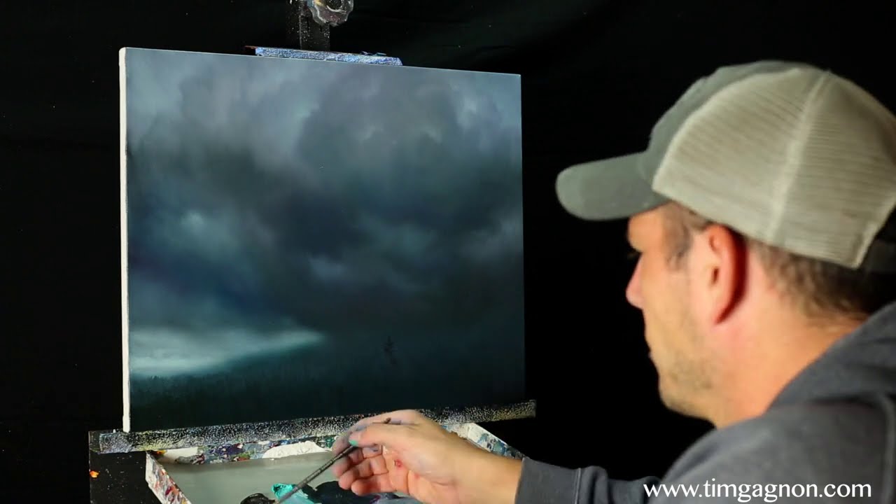 Tim Gagnon Acrylic Painting Quick Tip - Using Gel Medium for Clouds 