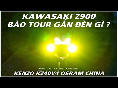 Video #z900 gắn đèn trợ sáng nào đề bào tour , kenzo kz40v4... - youtube
