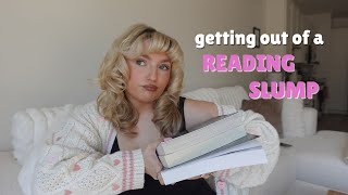 getting out of a reading slump 🫠 (reading journal, book shopping, reading vlog)