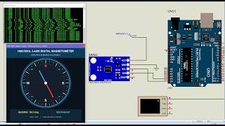 HMC5883L Digital Compass Sensor Simulation in Proteus | Arduino + Custom Proteus Library Magnetmer