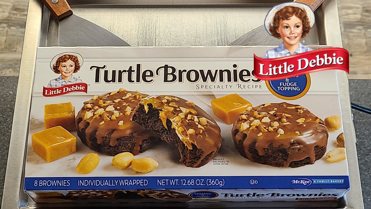 ASMR Little Debbie Turtle Brownies Caramel and Fudge Ice cream rolls Whispering. YouTube