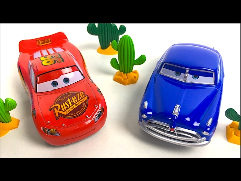 DISNEY CARS RADIATOR SPRINGS LAUNCHER SET LIGHTNING MCQUEEN DOC HUDSON  CARLA VELOSA - UNBOXING - YouTube