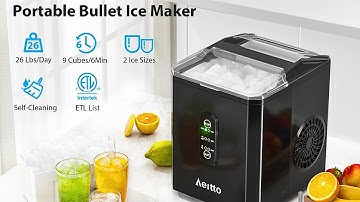 Aeitto Countertop Ice Maker: 9 Cubes in 6 Mins for Instant Chilling Bliss!