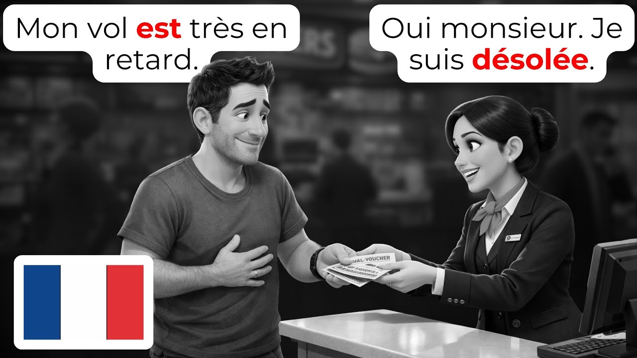 🇫🇷 Французские Разговоры в Аэропорту | Изучайте Французский для Начинающих (A1-A2)