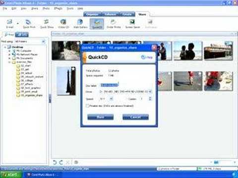 Εγγραφή φωτογραφιών σε CD με το Corel Album 6