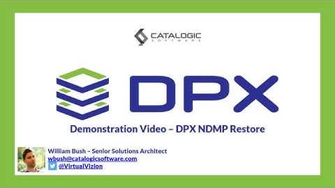 Catalogic DPX - NDMP Restore